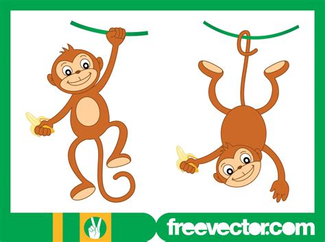 Happy Monkey Characters Vector Art And Graphics