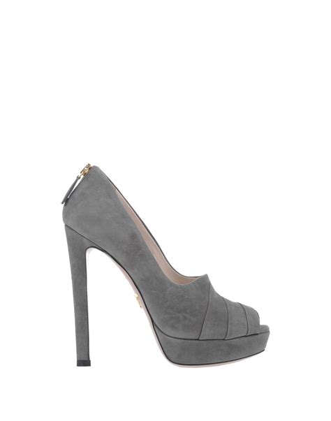Prada Pumps With Open Toe In Grey Gray Lyst