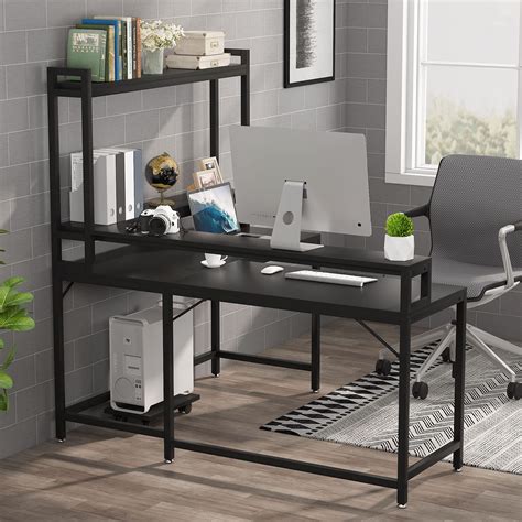 Tribesigns L Shaped Desk With Hutch And Monitor Stand Corner Computer