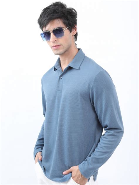 Buy Ketch Blue Solid Polo Collar T Shirt For Men Online At Rs524 Ketch