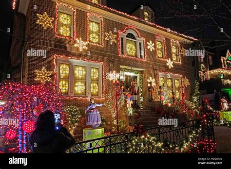 Christmas Lights Brooklyn New York Stock Photo Alamy