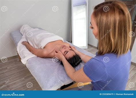 Perfect Relax Spa Face Massage For Woman In Beauty Clinic Stock Image