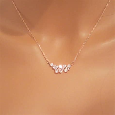 Simple Rose Gold Necklace Bridal Necklace Bridesmaid Necklace Bridal Jewelry Rose Gold