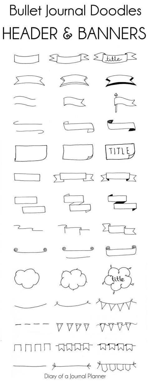 Easy 25 steps to create an elegant banner ribbons for web and print use. Easy Bullet Journal Headers & Banners (15 Tutorials Anyone ...