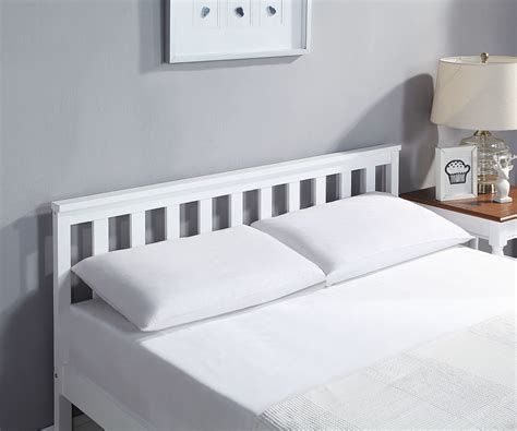 Small Double Bed Frame In White Solid Wood Home Treats Uk
