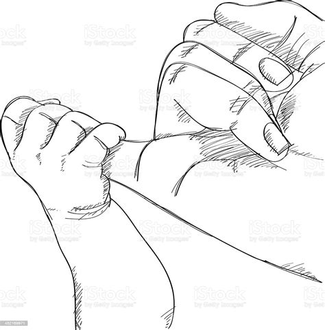 Download Baby Hand Holding Mother Finger Vector Illustration Stock Illustration - Download Image Now - iStock