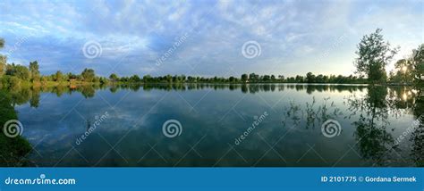 Panoramic View Of A Lake Stock Image Image Of Dusk Idyllic 2101775