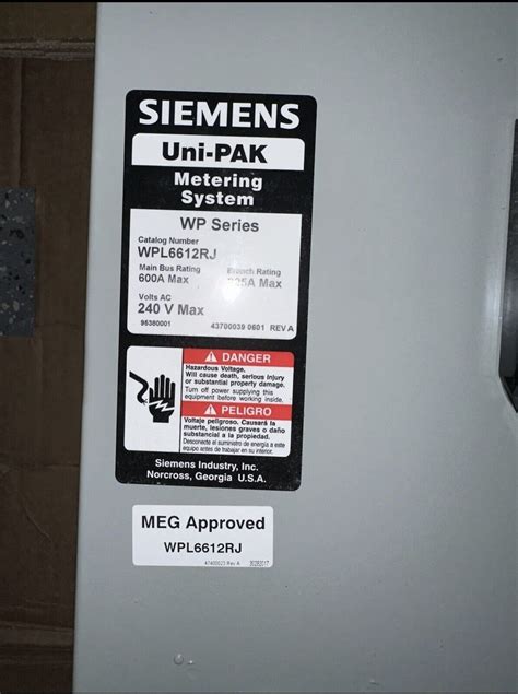 Siemens 600 Amp 6 Gang 225a Position Lever Bypass Ringless 1 Phase 5