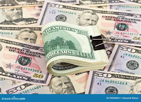 Stack Of One Hundred Dollar Bills Row Stock Image Image Of Bank