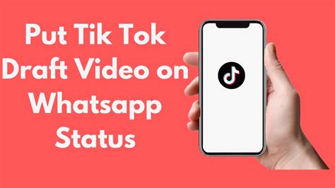 How To Put Tik Tok Draft Video On Whatsapp Status 2021 Youtube