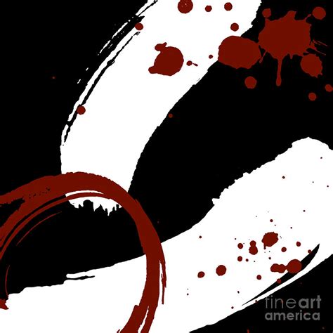 Black White Red Paint Splatter Digital Art By Sheila Wenzel Pixels