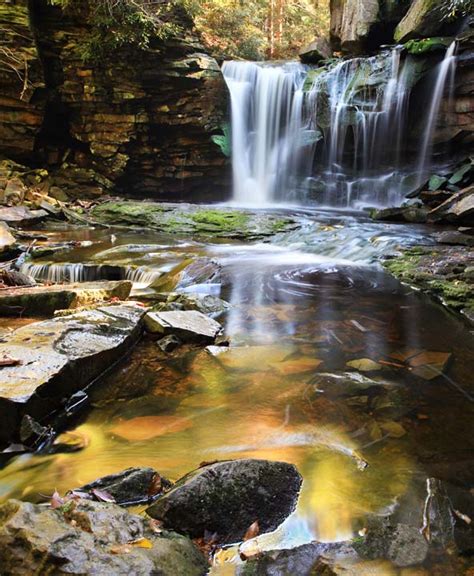 Elakala Falls Blackwater Falls State Park Autumn Reflection West Virginia