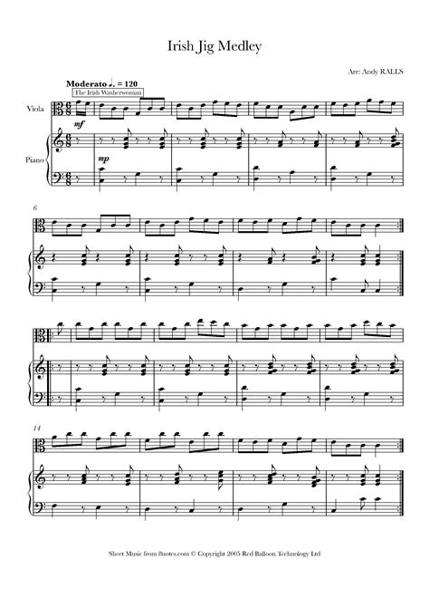 Irish Jig Medley Sheet Music For Viola