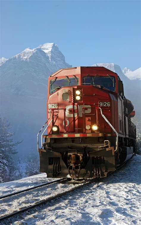 Diesel Locomotives Freight Train Portrait Display Snow Winter