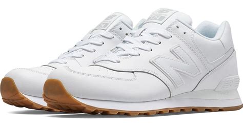New Balance 574 Leather In White For Men Lyst
