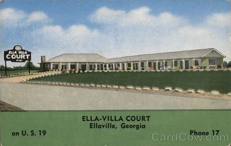 Ella Villa Court Ellaville Ga Postcard