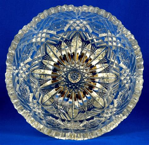 Libbey American Brilliant Period Cut Glass Bowl Signed From