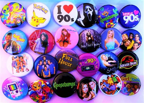 90s Style Buttons 90s Party Favors Choose One Pinback Etsy