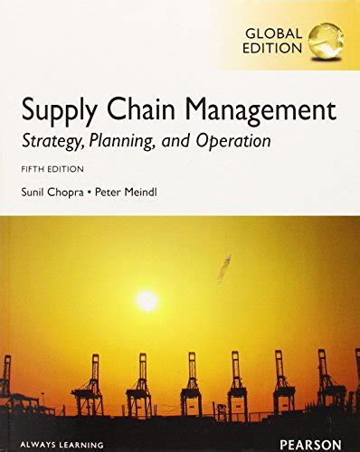 Supply Chain Management Strategy Planning And Operation Sunil