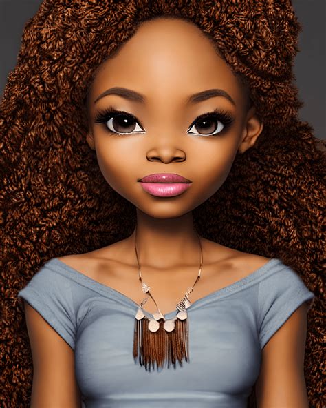 Beautiful African Girl Caricature · Creative Fabrica