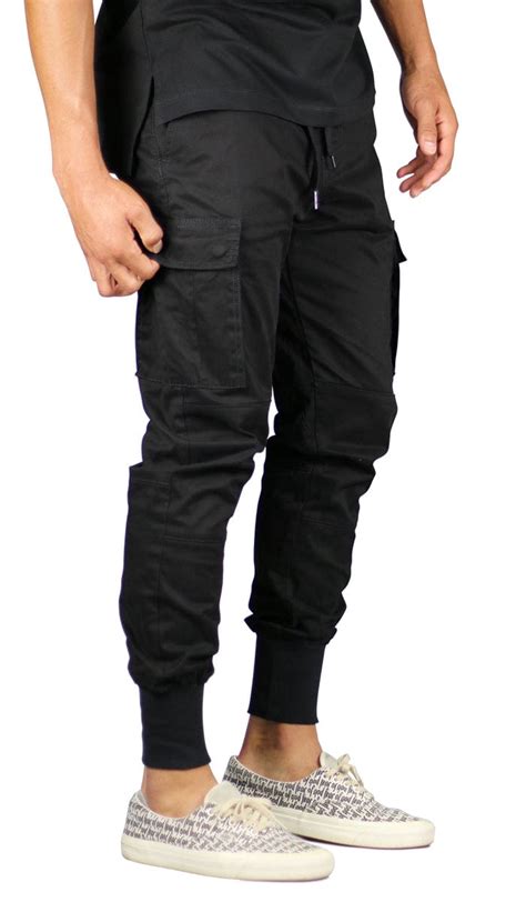 Black Cargo Joggers True To Size Shop Hyper Denim