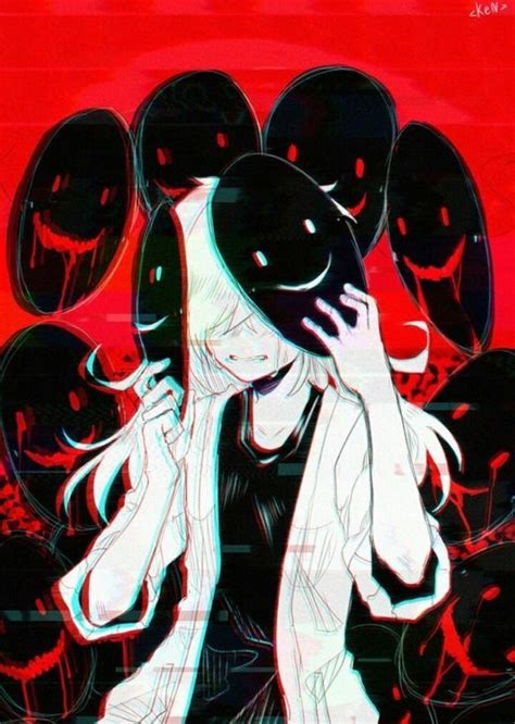 Sad Anime Girl Wearing A Mask