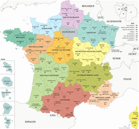 Un article de wikipédia, l'encyclopédie libre. Carte France Région Et Département - Pays Lamer avec Département 57 Carte - Plageiledyeu.Club