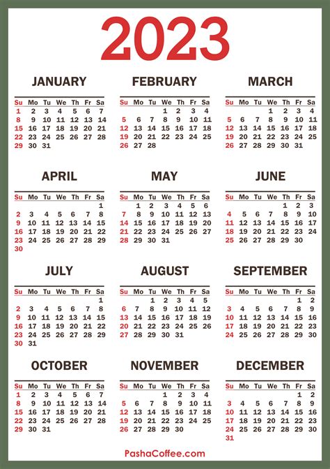 Download 2023 Printable Calendars Printable 2023 Calendars Pdf