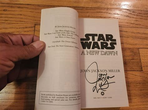 John Jackson Miller Signed Star Wars A New Dawn 2015 Paperback