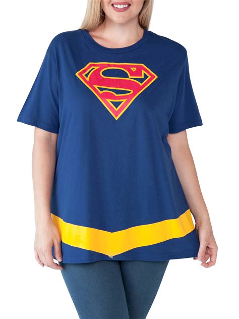 Dc Comics Womens Plus Size Supergirl T Shirt Hero Costume Tee Superman