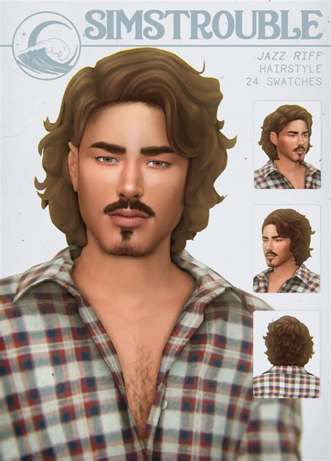 Jazz Riff By Simstrouble Simstrouble On Patreon Sims 4 Hair Male