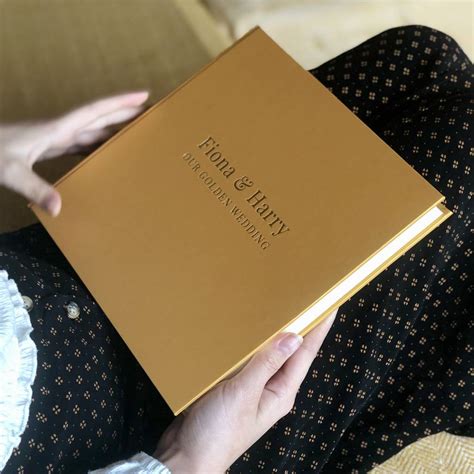  golden wedding anniversary 1 photo binder. Personalised Golden Wedding Album By Be Golden | notonthehighstreet.com