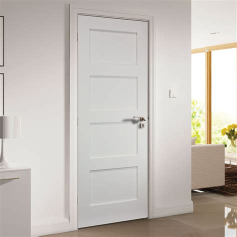 Flat panel with square ticking. Coventry White Primed Shaker Door
