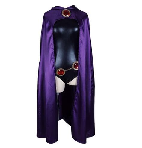 Anime Teen Titans Raven Cosplay Costume Women Sexy Clothes Halloween Party Cloak Jumpsuit6828386