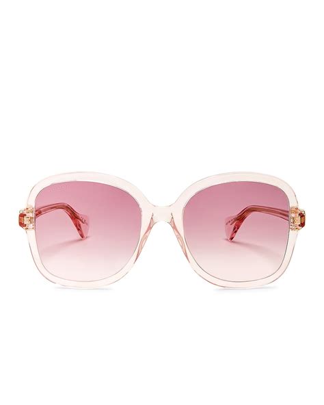 Gucci Oversized Square Sunglasses In Pink Fwrd