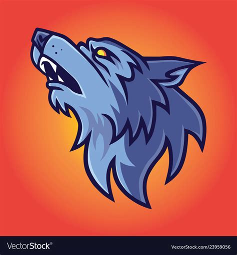 Howling Wolf Logo Template Royalty Free Vector Image