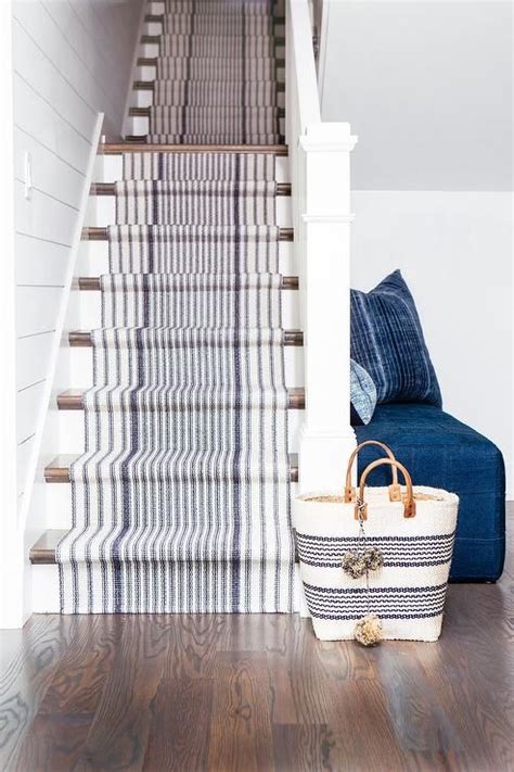 Cottage Staircase Displaying A Classic Nautical Theme Starting With A