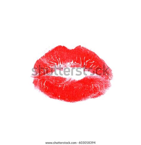 red lipstick kiss on white background stock vector royalty free 603058394 shutterstock