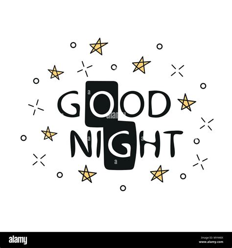 Good Night Hand Drawn Typography Poster T Shirt Lettered Design