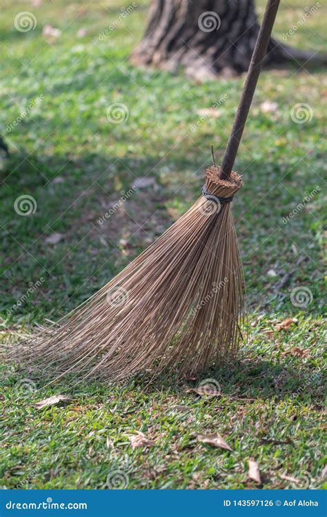 Broom For Sweeping In The Garden Stock Photo Image Of Hand People