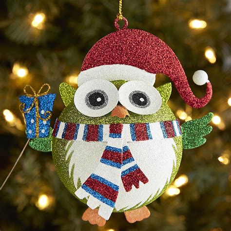 Glitter Round Owl Ornament Owl Ornament Ornaments Diy Christmas Ts