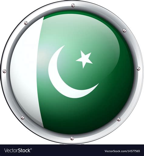 Pakistan Flag On Round Badge Royalty Free Vector Image
