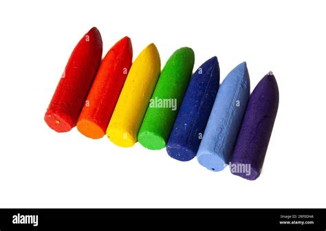 An Image Of Chunky Wax Crayons In Rainbow Colours Stock Photo Alamy
