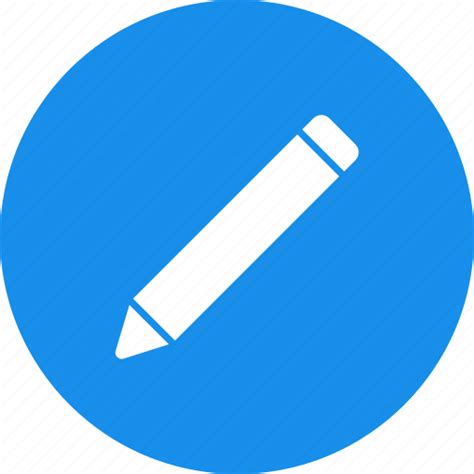 Blue Circle Compose Draw Edit Pencil Icon Download On Iconfinder