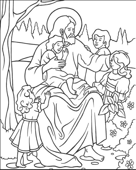 Jesús Y Los Niños Para Colorear Imprimir E Dibujar Coloringonlycom
