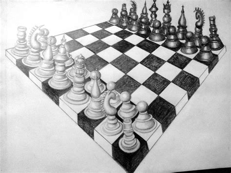 Aayushi Bhawsar 3d Sketching Of Chess Board