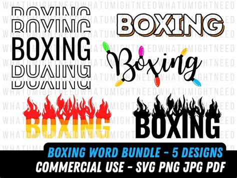 Word Boxing Svg Boxing Png Digital File Boxer Design Etsy
