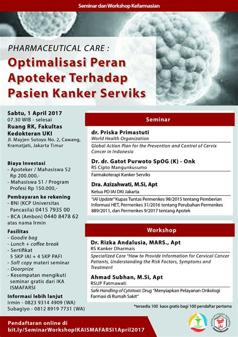 Dari 13 pusat patologi anatomi di indonesia tahun 1983 menempatkan kanker serviks sebagai kanker terbanyak,laporan dari bagian patologi anatomi fk.unair (1993) selama 4 tahun ditemukan 2304 kanker serviks dan hanya 22 kasus (0,12 %) in situ jadi lebih dari 99 % sudah pada stadium invasif. Seminar dan Workshop Kefarmasian Kanker Serviks - HISFARSI DIY