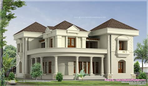 5 Bedroom Luxurious Bungalow Floor Plan And 3d View Home Kerala Plans