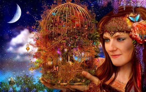 Her Pet Fairies Tree Fantasy Cage Fairies Woman Hd Wallpaper Peakpx